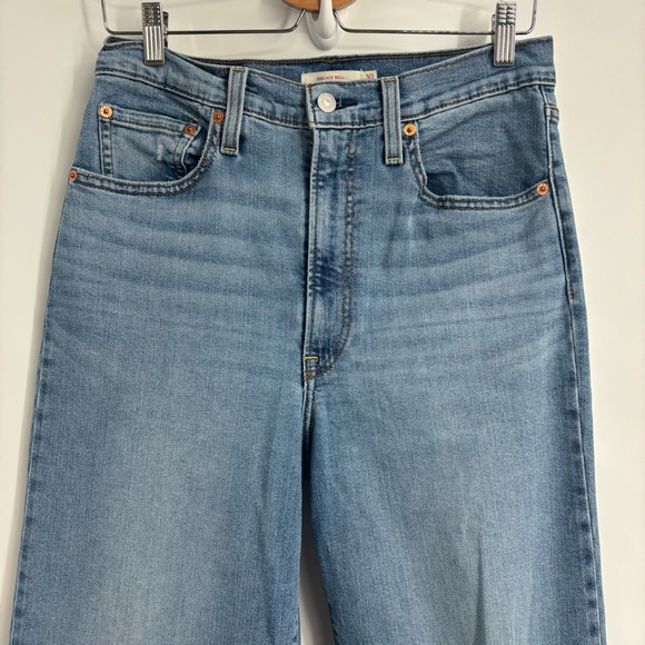 LEVIS Ribcage Bell flare denim Jeans high Rise Bell bottom light wash Sz 30 - Picture 6 of 14